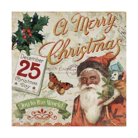 Pela Studio 'Vintage Christmas Ii Santa' Canvas Art,35x35